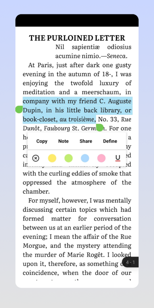 Reader Screen